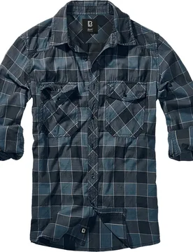 Langarmhemd - Checkshirt - S bis XXL - für Männer - Größe M - blau/grau/schwarz - Männer - male - Brandit - FashionsVida