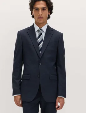 Regular Fit Textured Stretch Jacket Navy male - M&S - FashionsVida
