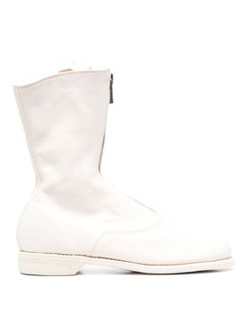 Stivale in pelle con zip frontale