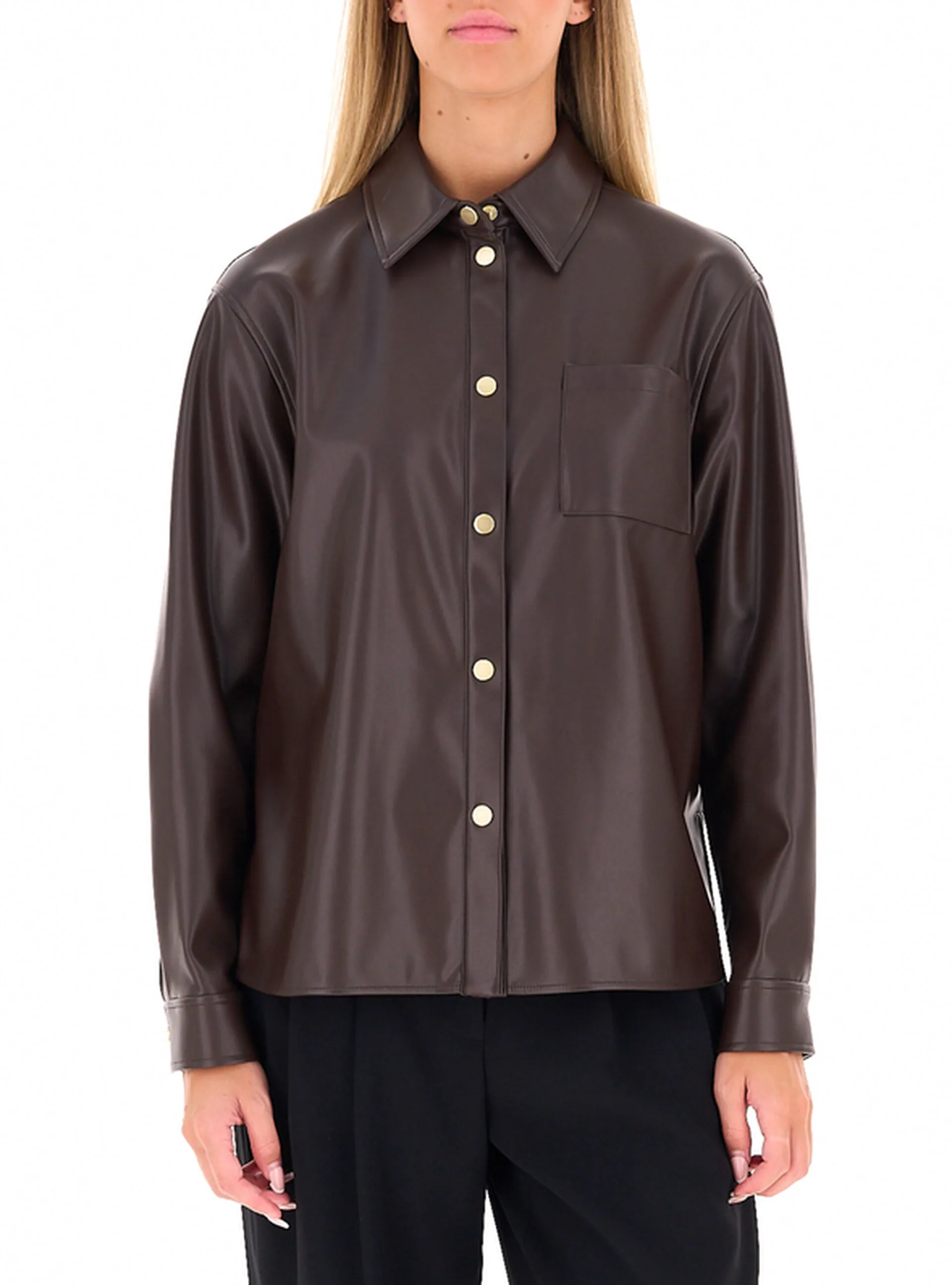 Camicia in similpelle TESTA DI MORO XS - Armani exchange - FashionsVida