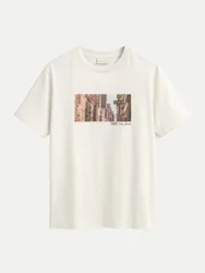 T-Shirt mit Skyline-Print Weiß XXL