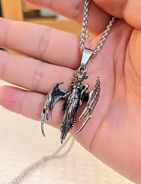 Gothic Retro Punk Fallen Angel Pendant Mecha Skull Necklace Fashion Personality Exquisite Unisex Jewelry Gift - Aliexpress - FashionsVida
