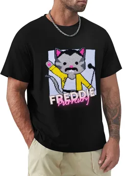 Freddie Purrcury, Music loving Cat Rocking Out T-Shirt Work Daily Short Sleeve Top - Aliexpress - FashionsVida