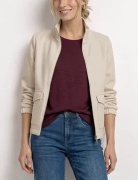 Jacke mit Stehkragen und Zipper female Beige