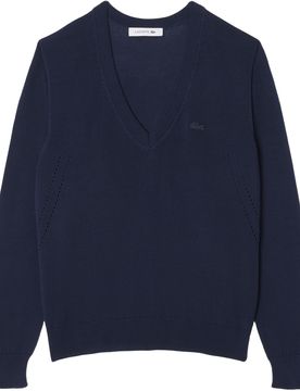 LACOSTE Pullover V Neck, navy 36