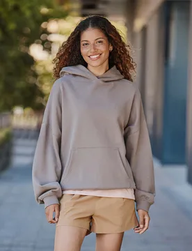 Idol Womens Drop Shoulder Hoodie - Taupe - Taupe - Size: 14 - Animal - FashionsVida