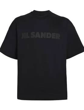 Round Collar Tonal Logo T-Shirt - Jil Sander - FashionsVida