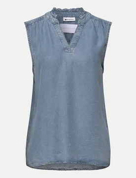 Blusenshirt in Jeans-Optik Blau 38 - Street One - FashionsVida