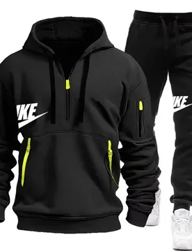 A stylish, casual and warm sportswear set for men's autumn and winter 2025, featuring a pullover hoodie and long pants - Aliexpress - FashionsVida