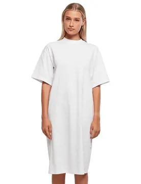 Vestito Midi A Maniche Corte Organic Oversized White XS