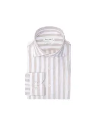 Profuomo Camisa de lino beige 43