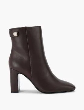 Wide Fit Block Heel Square Toe Ankle Boots Brown female - Carvela - FashionsVida