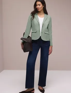 Basic Blazer mit Reverskragen female Grün