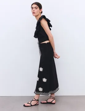 Falda midi con bordados - Tintoretto - FashionsVida