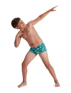 Smileys 13 Cm Club Training Allover Swimming Boxer Light Adriatic / Fluo Yellow / Black / Adriatic / Nordic T 11-12 Years Boys - Speedo - FashionsVida