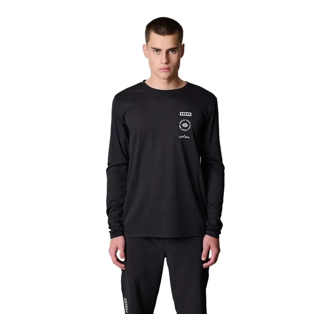 Maglia Da Enduro A Maniche Lunghe S_ic Dr Black - Ion - FashionsVida