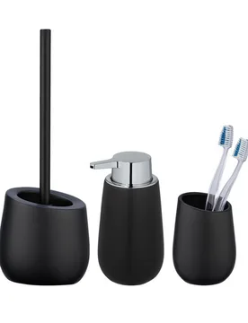 Bad-Accessoire-Set "Badi" Schwarz 3-tlg - WENKO - FashionsVida