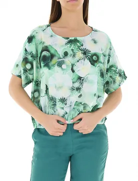 Blusa girocollo VERDE CHIARO M - DEHA - FashionsVida