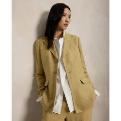 Blazer de mujer de lino con botonadura simple