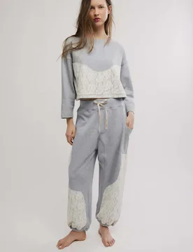 Sunday Best Cotton Rich Lounge Set Grey female - Intimately FP by Free People - FashionsVida