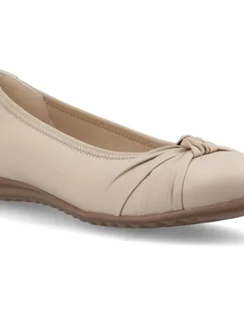 Lilith Leather Womens Cream Standard Flats - Size Uk 6 - Hush puppies - FashionsVida