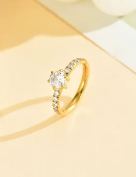 Pieza Anillo de lujo exquisito de acero inoxidable recién diseñado, con piedras de rhinestone incrustadas, accesorio de joyería para boda, compromi - Shein - FashionsVida