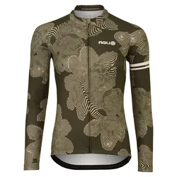 Maglia A Maniche Lunghe Striped Flower Essential Forest Green