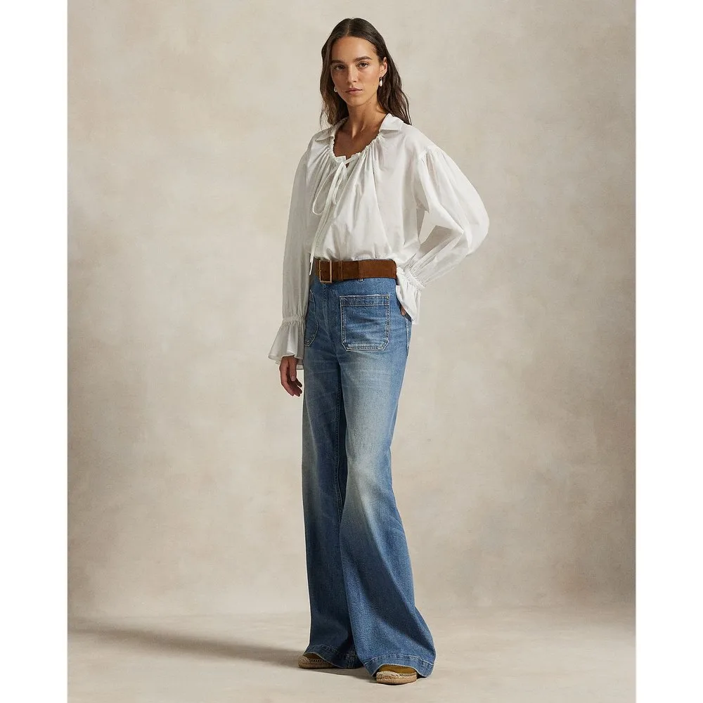 Vaquero ancho de mujer Beaton de algodón y elástico - Polo Ralph Lauren - FashionsVida