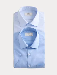 Pack Regular Fit Easy Iron Shirts Blue Mix male
