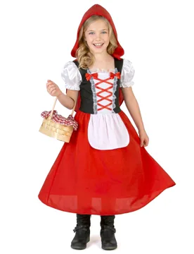 Rotkäppchen Märchenkostüm für Kinder rot-weiss-schwarz - KARNEVAL-MEGASTORE - FashionsVida