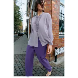 Pantalón de vestir liso de mujer