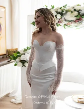 Qunque Long Timeless Wedding Dress Sweetheart Lace Sleeves Bridal Evening Dresses Mermaid 2026 Vestido De Novia Boda Customized - Aliexpress - FashionsVida