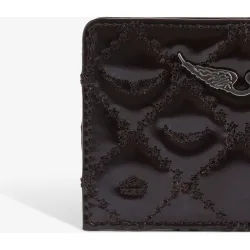Zadig & Voltaire - Tarjetero pequeño de mujer de piel vintage acolchado con monograma
