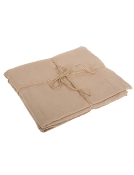 Tischdecke aus Baumwoll-Musselin Taupe 130 x 240 cm Boho-Style - ARTYFETES - FashionsVida