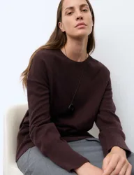 Pure Cashmere Longline Jumper Dark Aubergine female