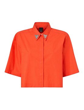 Camicia Cropped Con Dettagli Metallici