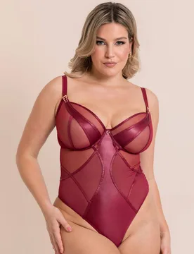 Suspense Plunge Bodysuit - Purple - Size: 42G - Scantilly - FashionsVida