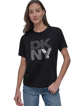 Haut à Manches Courtes Stacked New York Mix Black / Silver L