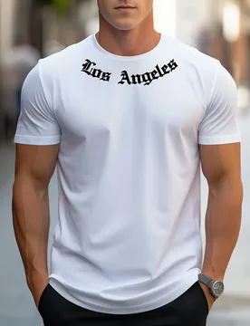 Men's 100% cotton summer loose size Los Angeles Graphic printed slim fit casual sports round neck short sleeved T-shirt top - Aliexpress - FashionsVida
