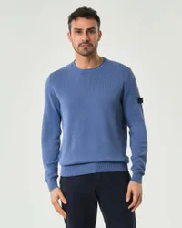 Maglia celeste girocollo in puro cotone soft touch