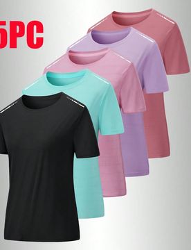 Piezas Camisetas de secado rápido para mujer, camisetas casuales multiusos para deportes y actividades al aire libre en verano
