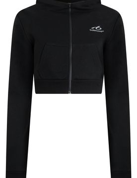 Cropped Zip Hoodie with Hood