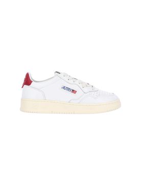 Men's Cow Leather Low-Top Sneakers with Rubber Outsole