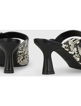 Mules de mujer con tacón en piel efecto animal print - Lodi - FashionsVida