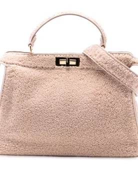 Large Shearling Peekaboo ISeeU Satchel - Fendi - FashionsVida