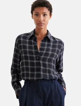 Fließende Hemdbluse aus Baumwoll Mix Blau 38 - Seidensticker - FashionsVida