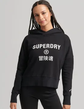 Sweat à Capuche Code Core Sport Crop Box Black XS - Superdry - FashionsVida