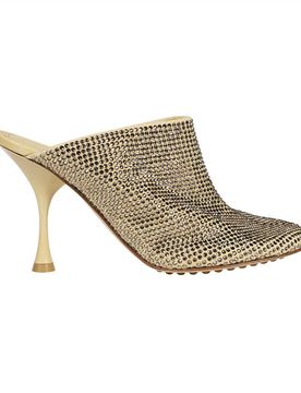 Embellished Suede Sparkle Dot Sock Mules