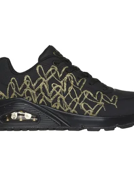 Baskets Uno Black Durabuck / Gold Mylar Embroidery EU 36 - Skechers - FashionsVida