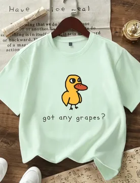 Camiseta con estampado de dibujos animados para niña preadolescente, adecuada para uso diario, top casual versátil para primavera/verano - Shein - FashionsVida